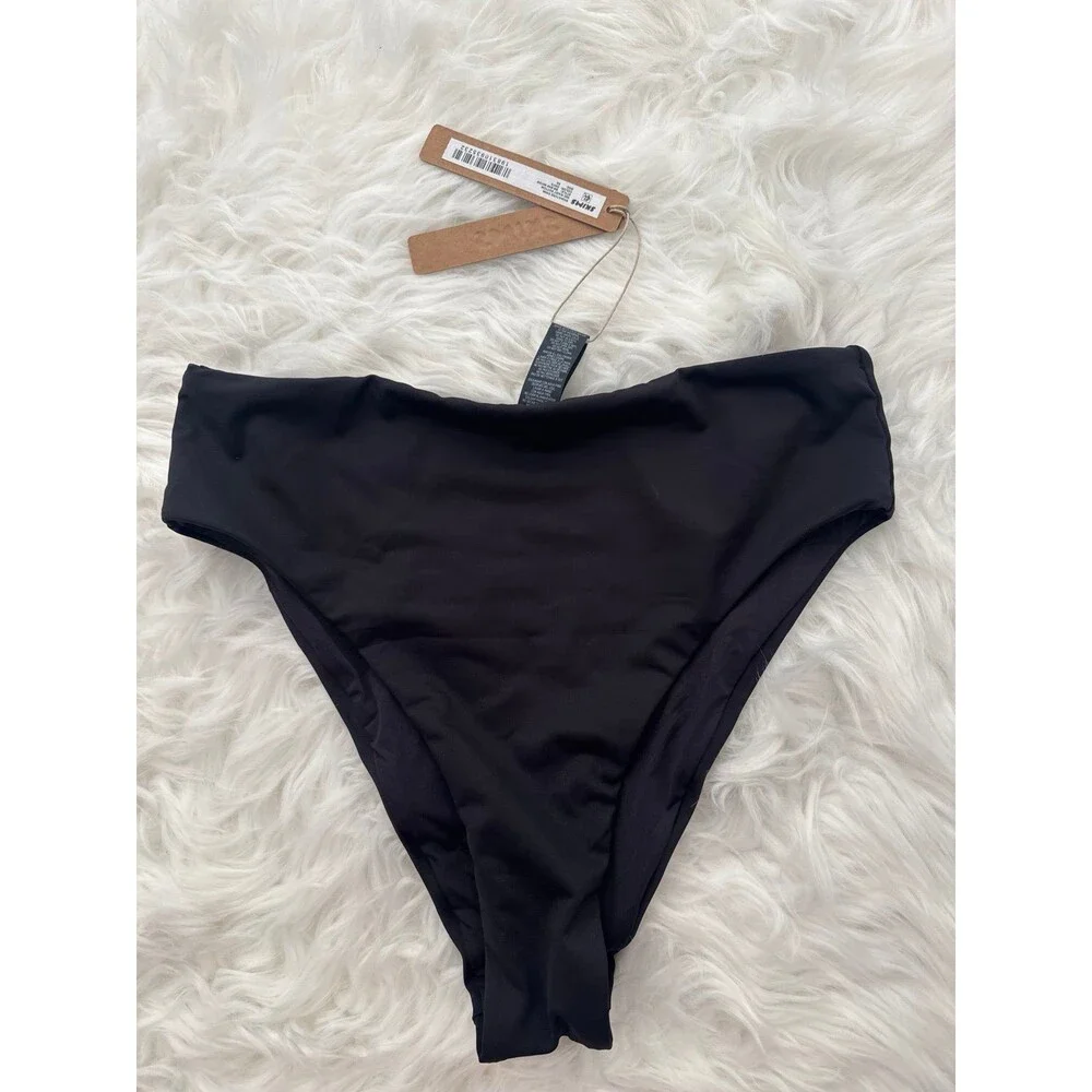 Skims Signature Swim Mid Waist Bottom Onyx Size XS